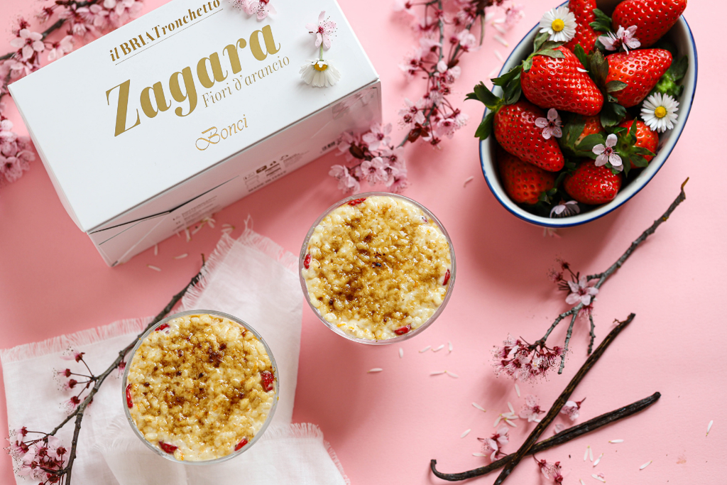 Risolatte caramellato con il Bria Tronchetto Zagara & Fiori d’arancio